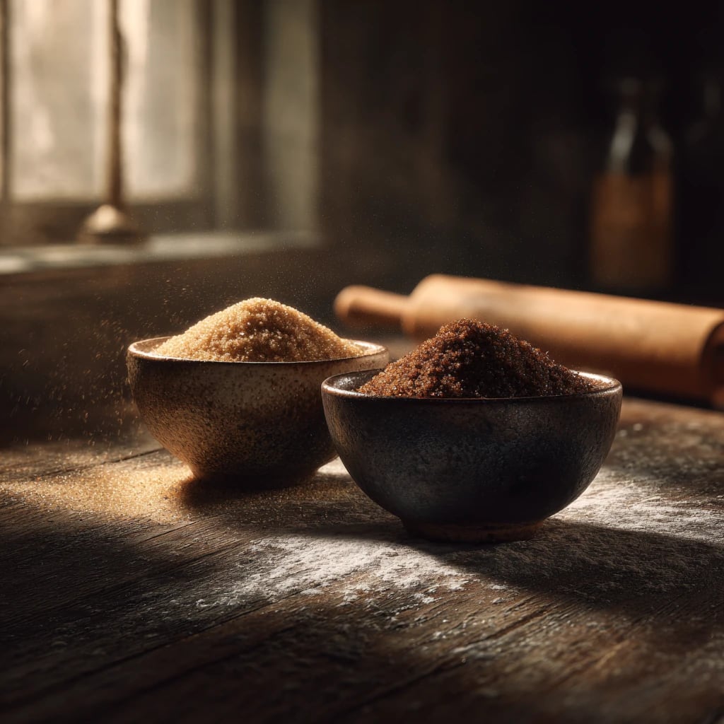 کاسه های شکر قهوه ای روشن و تیره