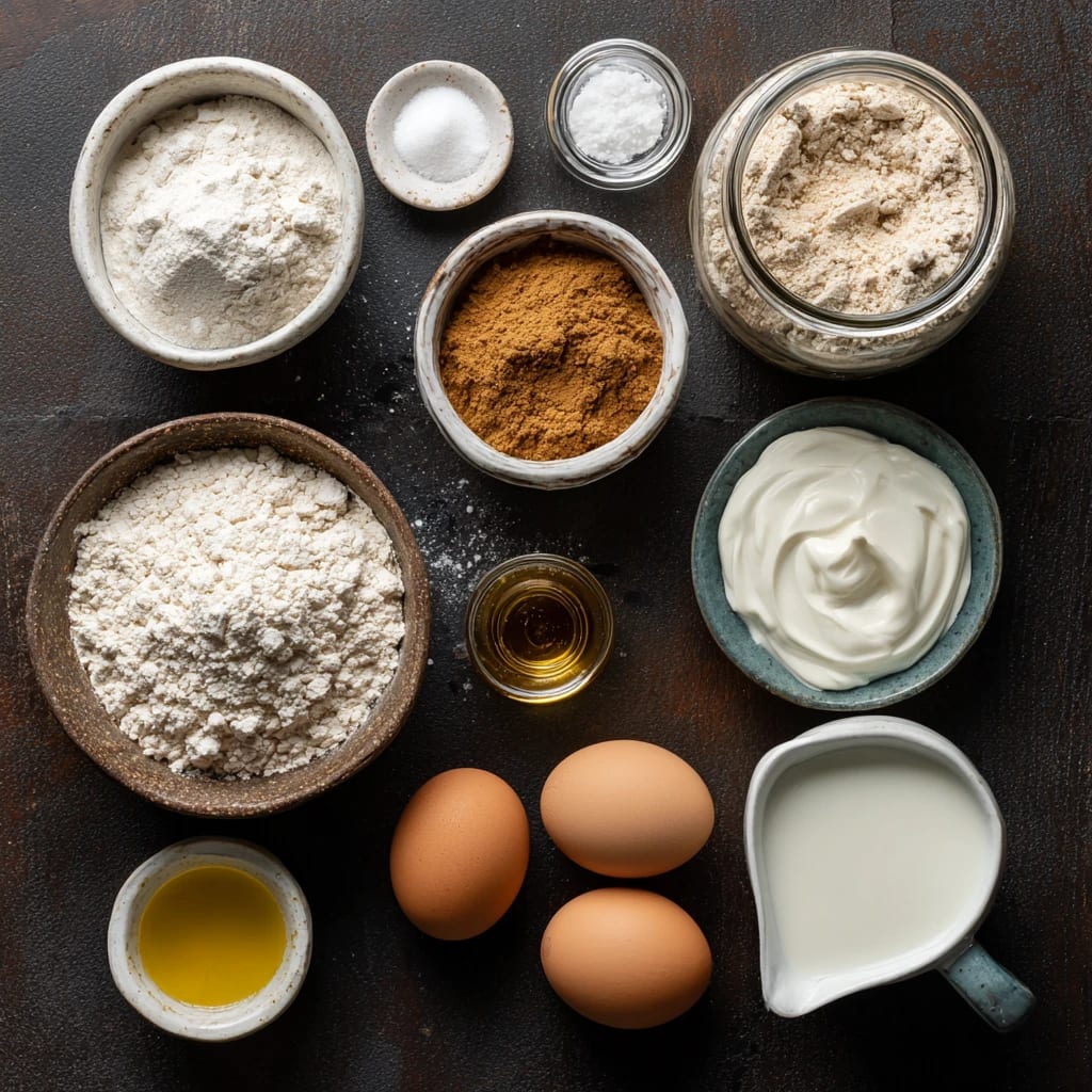 مواد لازم کیک رژیمی با شکر قهوه ای: آرد، شکر قهوه ای، تخم مرغ