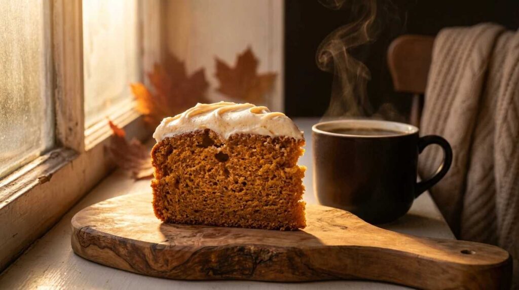 کیک کدو حلوایی با شکر قهوه ای بهترین عصرانه برای روز های پاییز