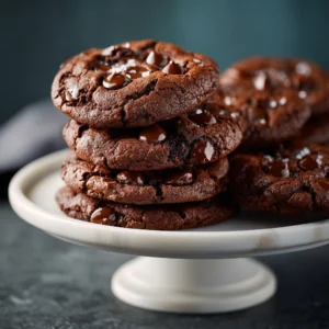 کوکی دبل چاکلت با شکر قهوه ای به سبک قنادی در آشپزخانه شما