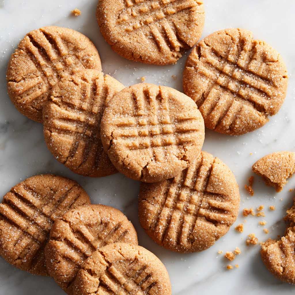 مجموعه‌ای از کوکی بادام زمینی با شکر قهوه ای