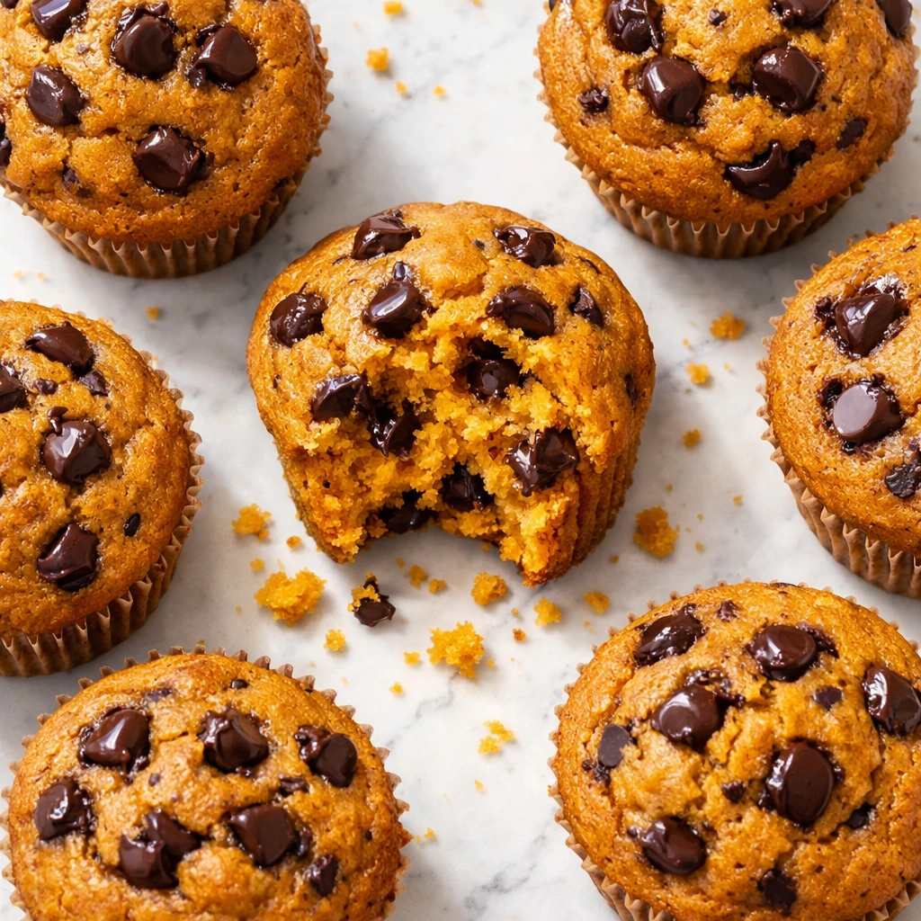 مافین کدو حلوایی با شکر قهوه ای و شکلات چیپسی