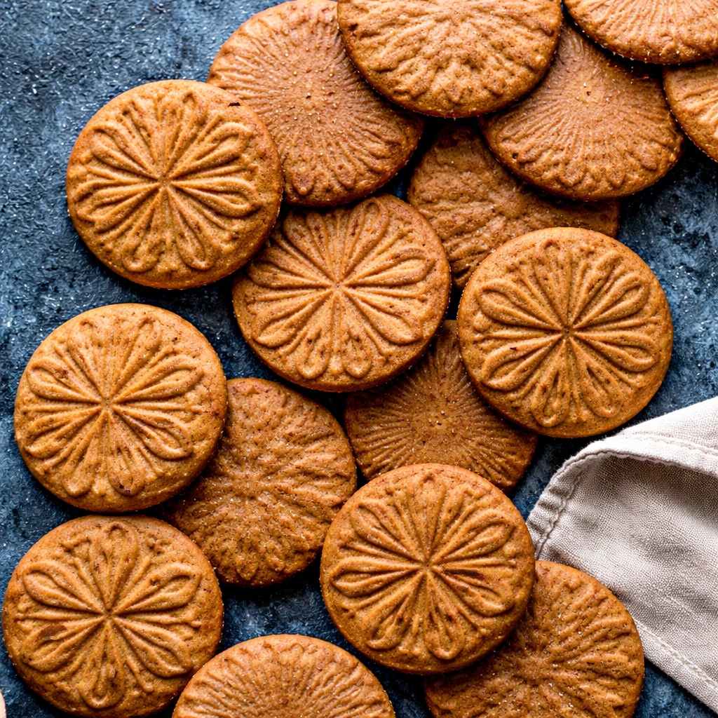 کوکی ترد دارچینی با شکر قهوه ای طرح‌ دار