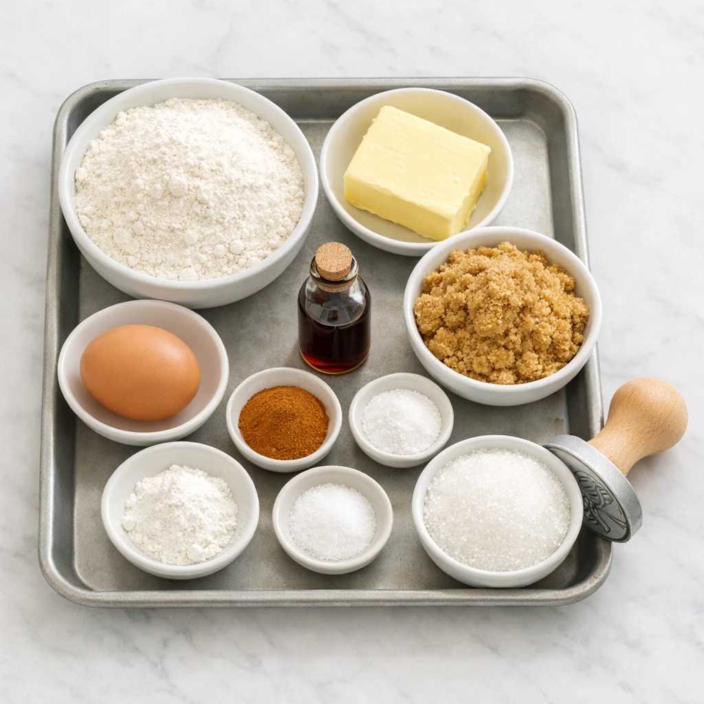 مواد لازم کوکی ترد دارچینی با شکر قهوه ای