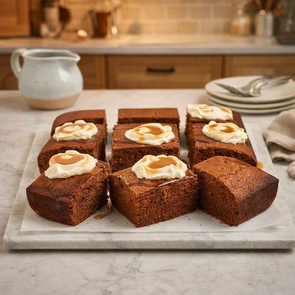 کیک زنجبیلی با شکر قهوه ای و خامه