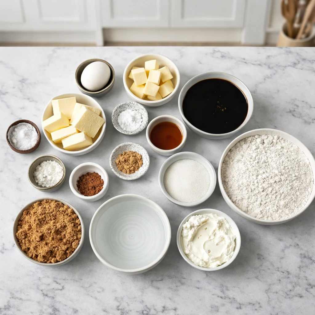 مواد اولیه کیک زنجبیلی با شکر قهوه ای