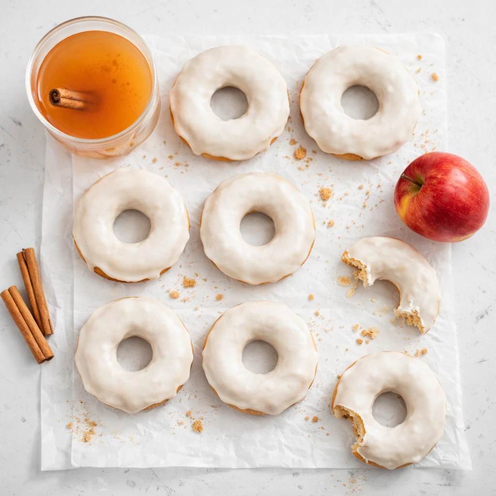 سرو نهایی دونات سیب با شکر قهوه ای