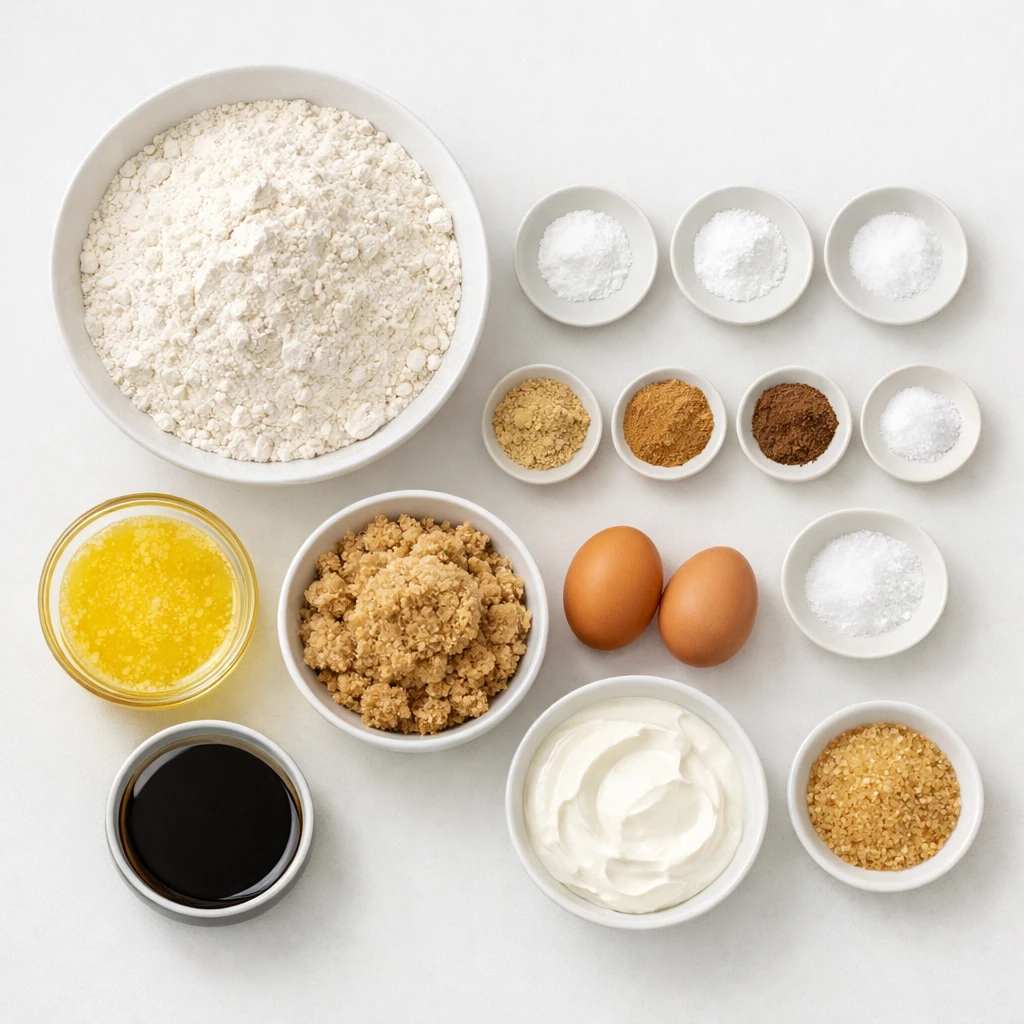 مواد لازم برای تهیه مافین زنجبیلی با شکر قهوه ای