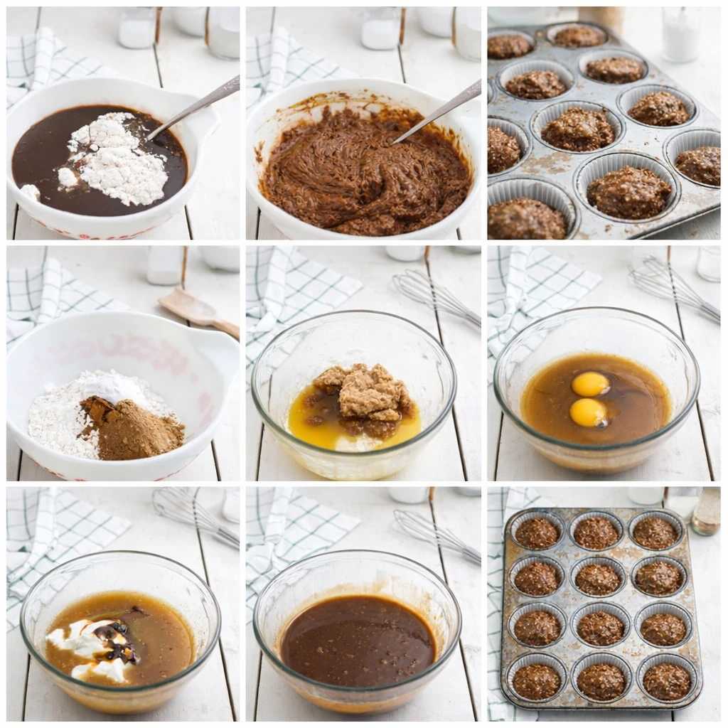 مراحل تصویری گام‌ به‌ گام پخت مافین زنجبیلی