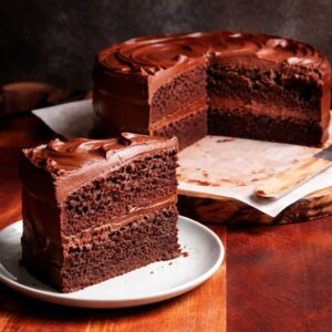 کیک شکلاتی خیس با شکر قهوه ای با بافت پنبه‌ ای و طعم بهشتی