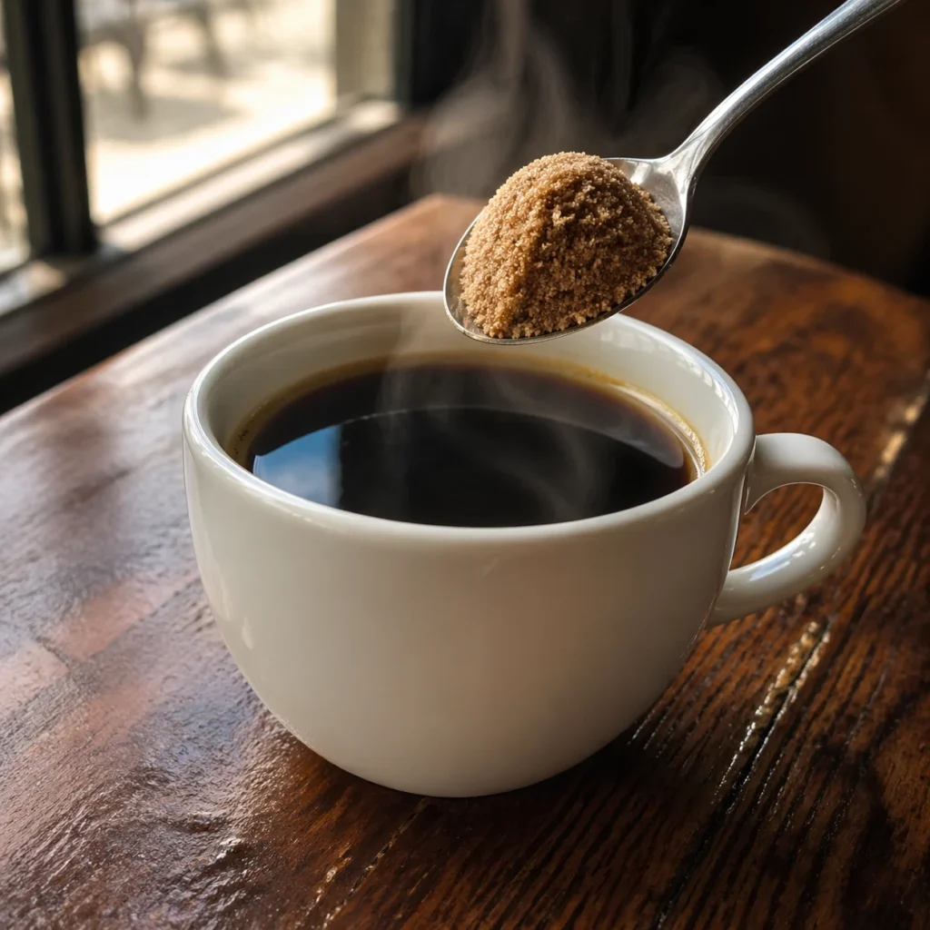 شکر قهوه ای در نوشیدنی گرم خانگی