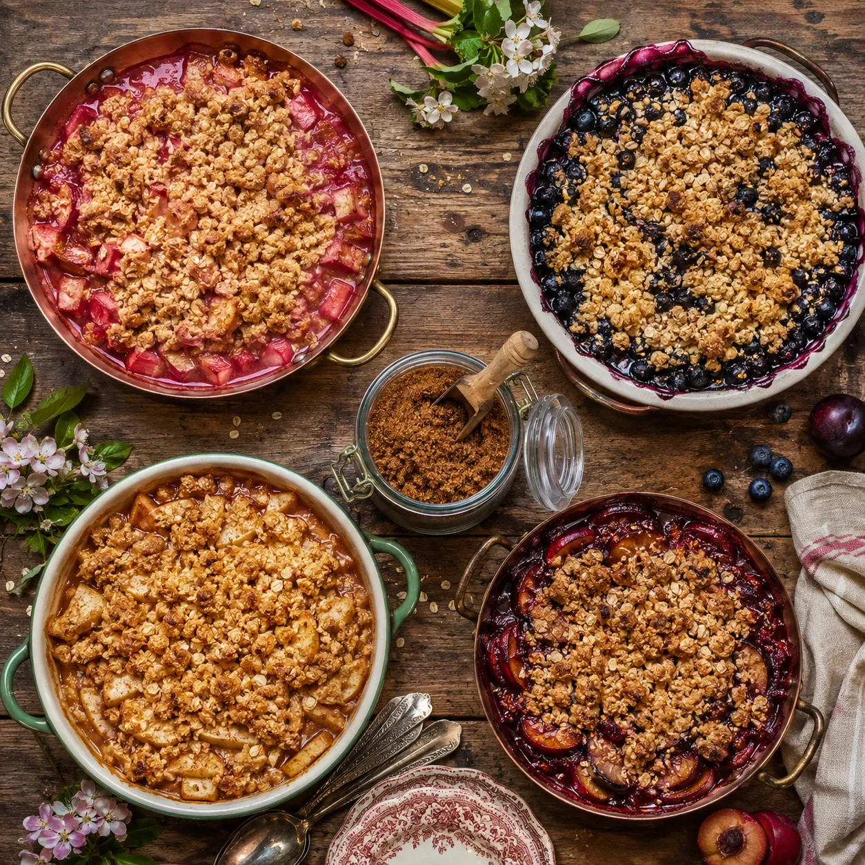 طرز تهیه کرامبل با شکر قهوه ای با میوه های تازه فصلی